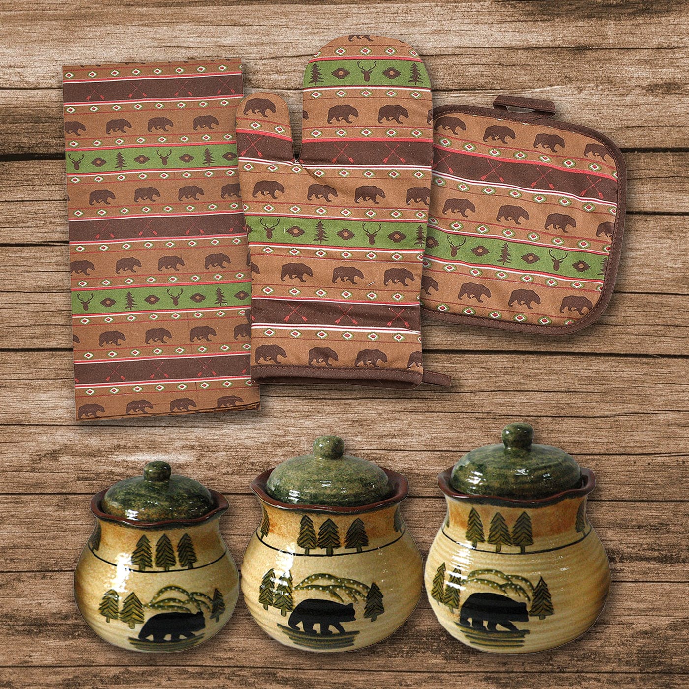 Aztec Bear Print & Clearwater Pines Set