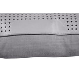 Gray Genuine Leather Geometric Studded Throw Pillow, 20x20 Leather Pillow