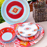 Southwest Motif 14-PC Melamine Dinnerware Set Melamine Dinnerware