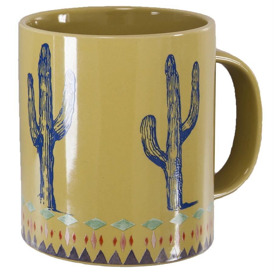 Saguaro Cactus Border Design Mug, Set of 4
