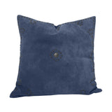 Western Suede Antique Silver Concho & Studded Pillow Navy
