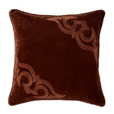 Stella Boot Stitch Embroidered Silk Velvet Pillow Copper Brown Pillow