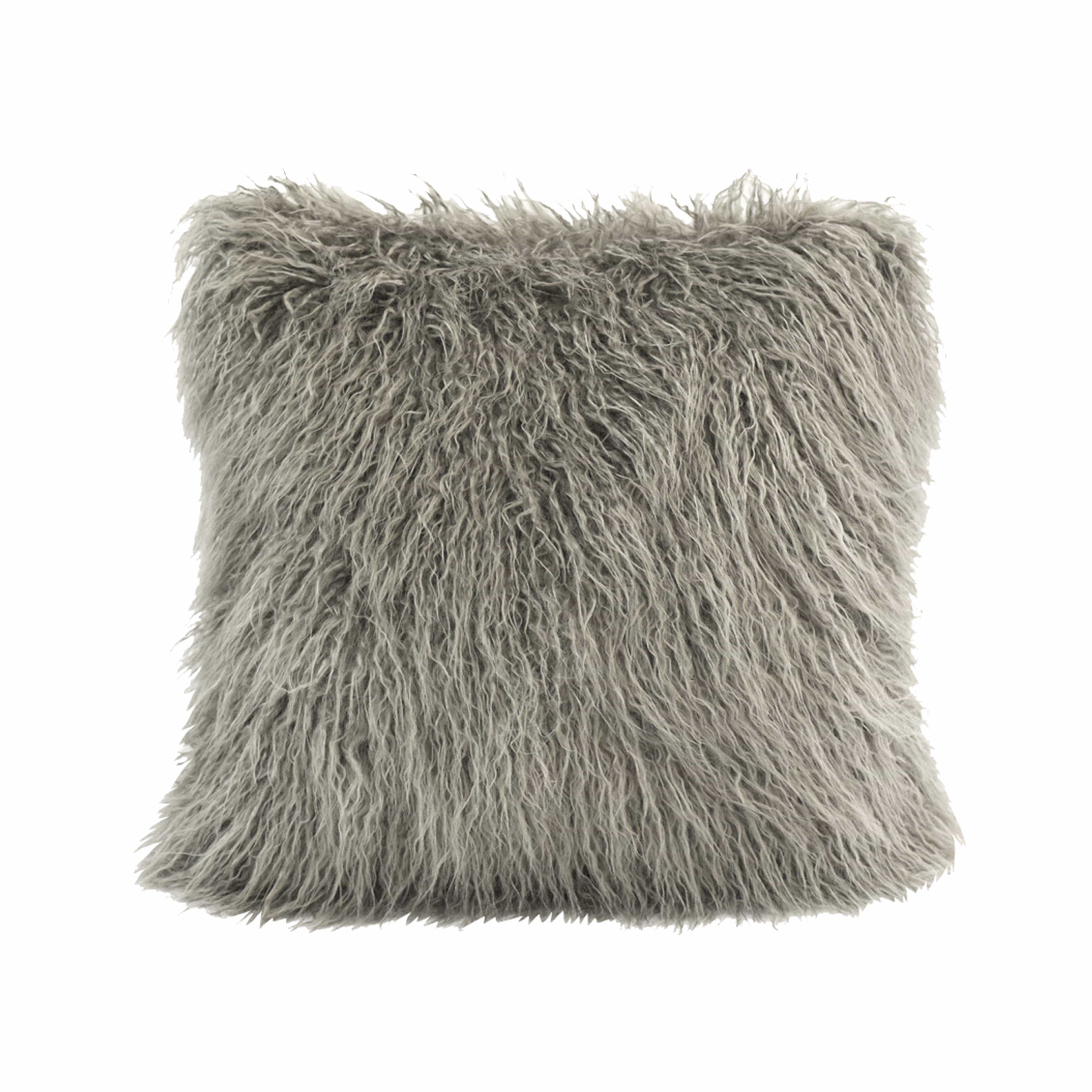Mongolian Faux Fur Throw Pillows HiEnd Accents