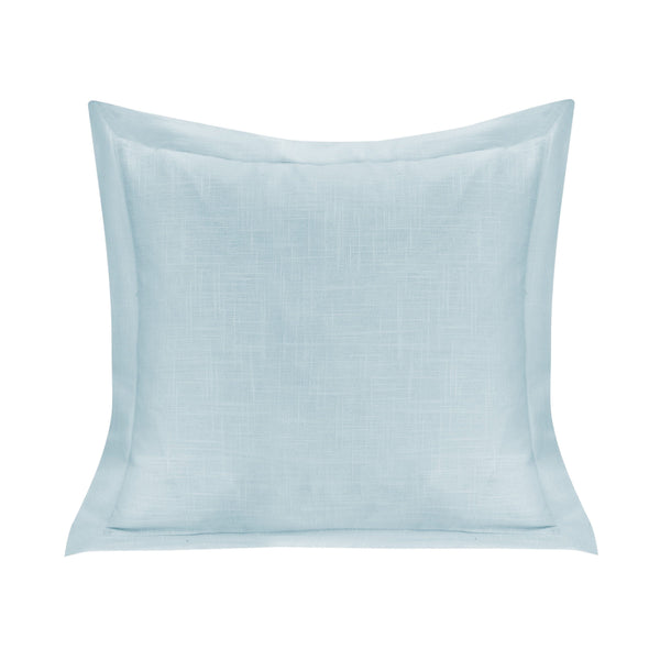 Single Flanged Washed Linen Pillow Light Blue Pillow