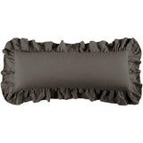 Washed Linen Ruffled Lumbar Pillow Slate Pillow
