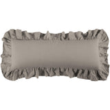 Washed Linen Ruffled Lumbar Pillow Taupe Pillow