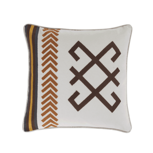 Toluca Embroidered Cotton Canvas Pillow Pillow