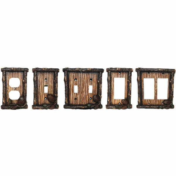 Pine Cone Double Rocker Wall Switch Plate Sale-HD