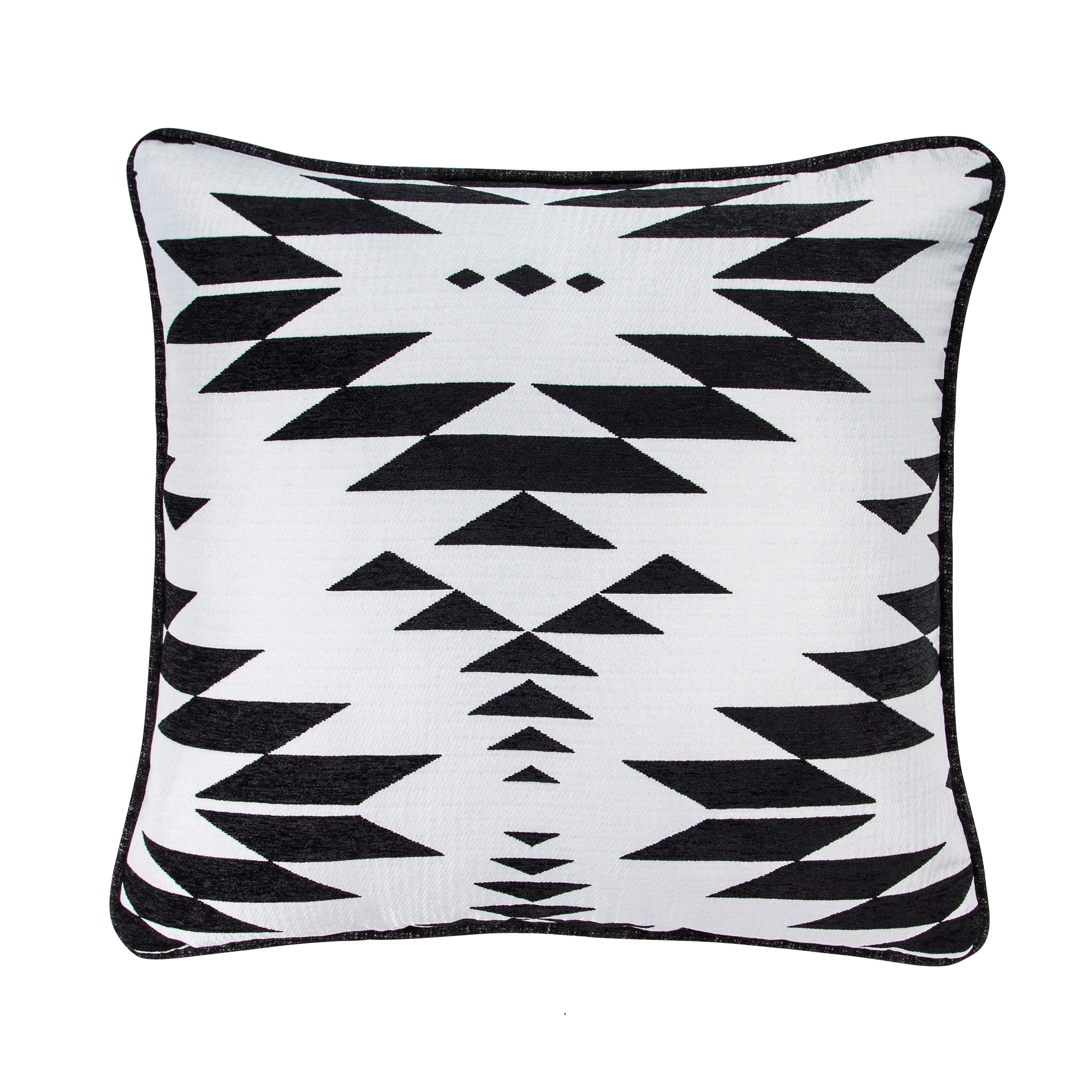 Amelia Black White Aztec Jacquard Euro Sham HiEnd Accents