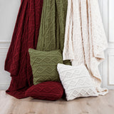 Cable Knit Soft Diamond Euro Sham, 3 Colors Sham