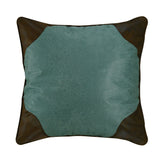 Calhoun Turquoise Faux Tooled Leather Euro Sham Sham