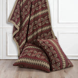 Fair Isle Knit Euro Sham - Red, Tan & Chocolate Sham