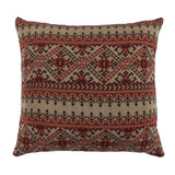 Fair Isle Knit Euro Sham - Red, Tan & Chocolate Sham
