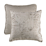 Fairfield Printed Script Linen Euro Sham Sham