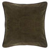 Green Corduroy Euro Sham Reversed to Tan Suede Sham