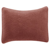 Stonewashed Cotton Quilted Velvet Pillow Sham Standard / Salmon Sham