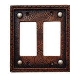 Tooled Resin Double Rocker Wall Switch Plate Switch Plates & Outlet Covers