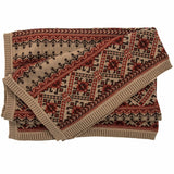 Fair Isle Red & Brown Knit Throw Blanket, 50x60 Throw