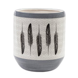 Feather Design Ceramic Wastebasket Wastebasket