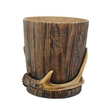 Tree Bark & Antler Waste Basket Wastebasket