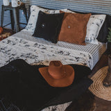Western Suede Antique Silver Concho & Studded Pillow