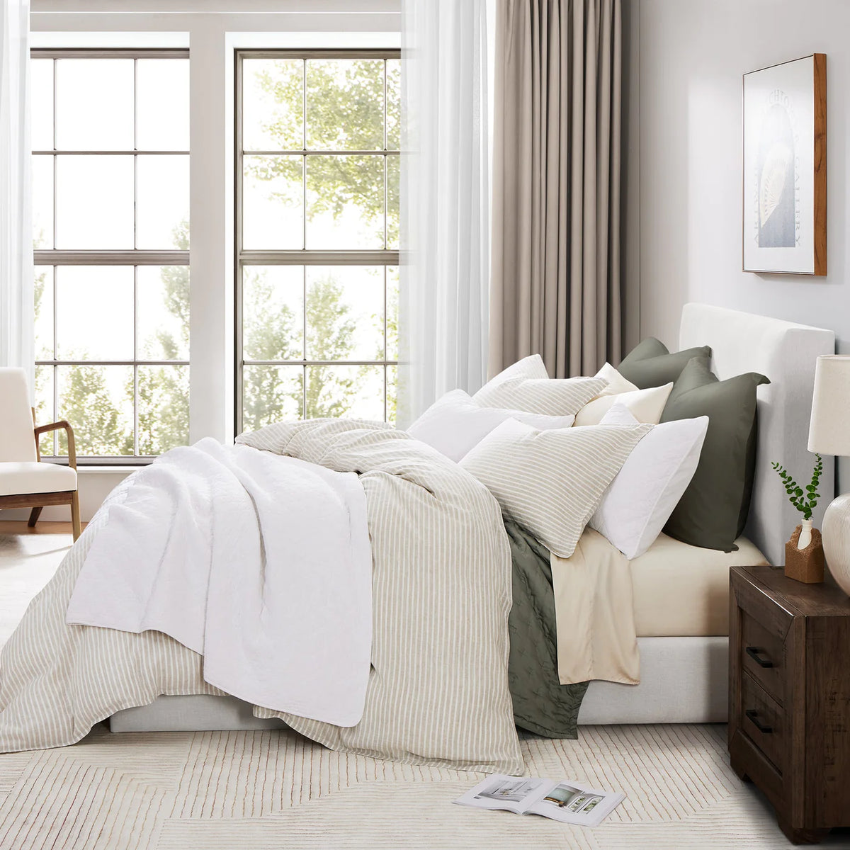 100% European Flax Linen Railroad Stripe - Shop The Look