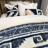 Azul 100% Wool Handwoven Throw Blanket