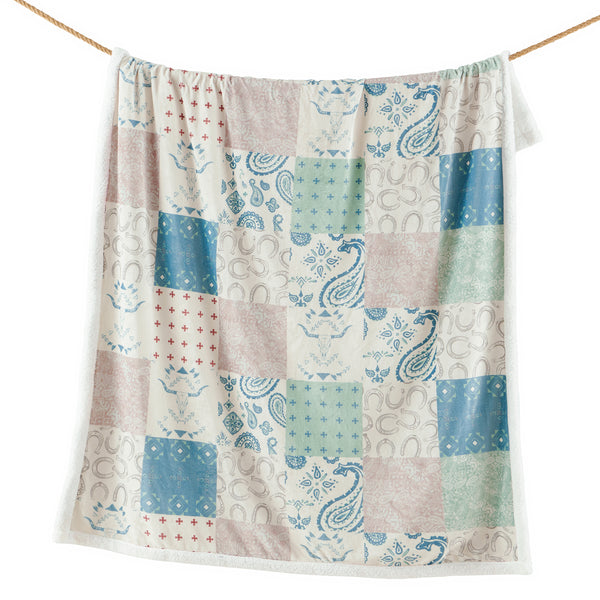 Patchwork Paisley Campfire Sherpa Throw