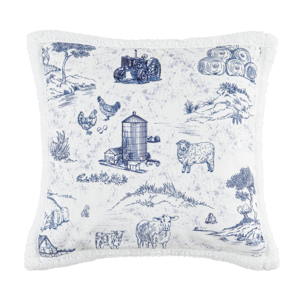 Farm Life Campfire Sherpa Pillow