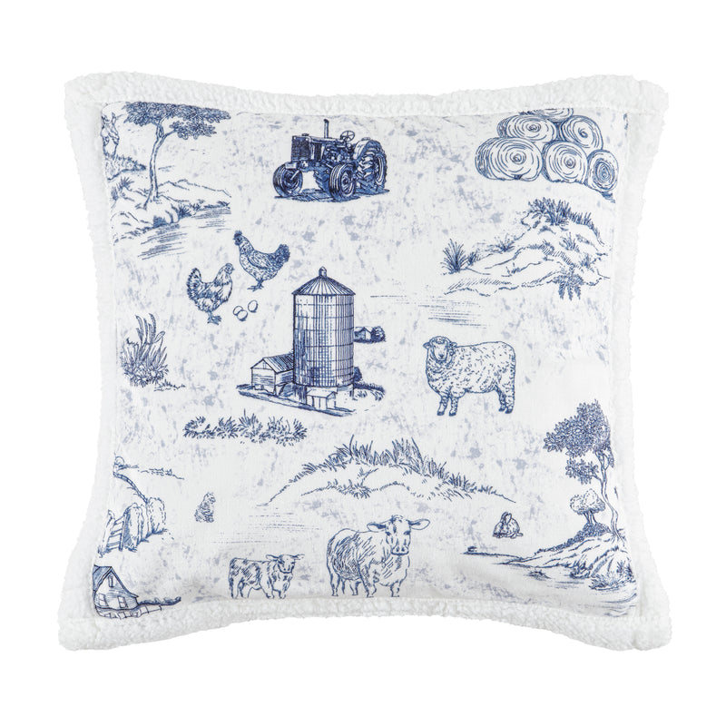 Farm Life Campfire Sherpa Pillow