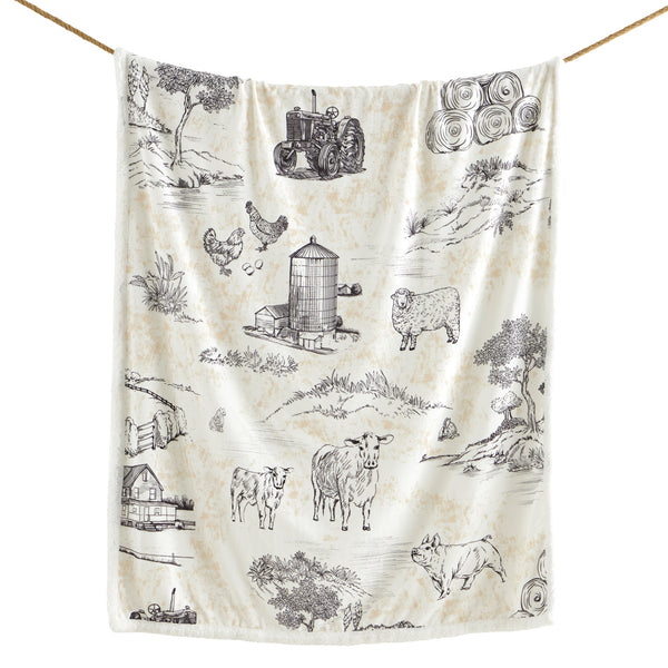 Farm Life Campfire Sherpa Throw