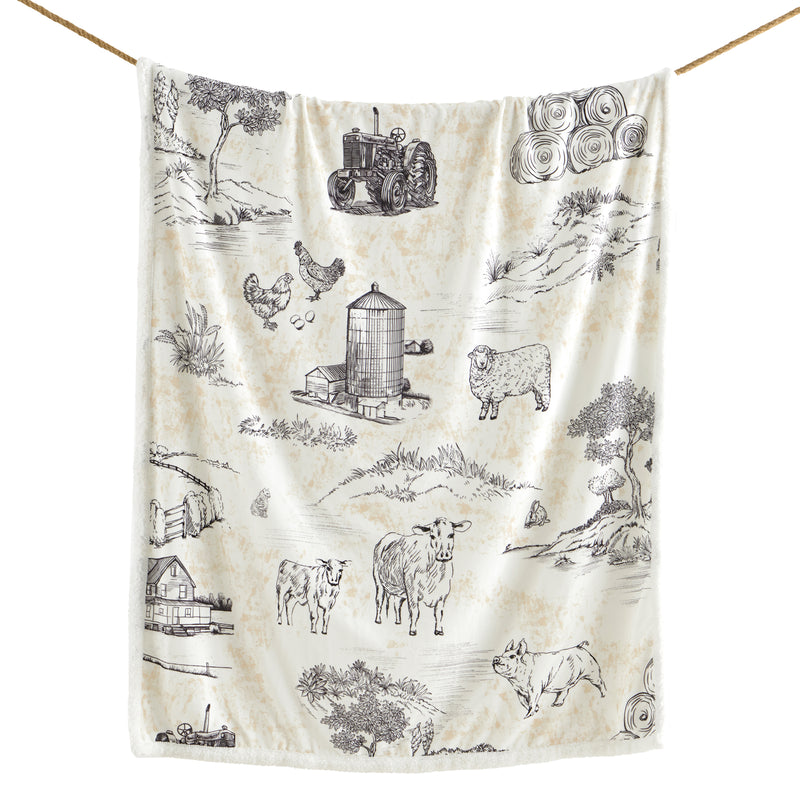 Farm Life Campfire Sherpa Throw