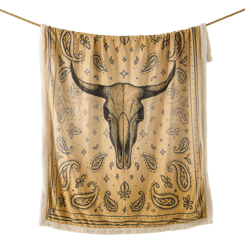 Marston Longhorn Campfire Sherpa Throw