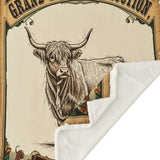 Highland Cow Campfire Sherpa Throw