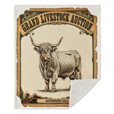 Highland Cow Campfire Sherpa Throw