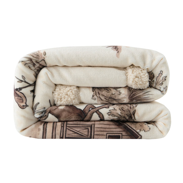 Western Range Campfire Sherpa Throw
