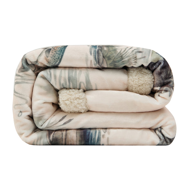 Cabin Country Campfire Sherpa Throw