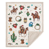 Western Christmas Campfire Sherpa Throw