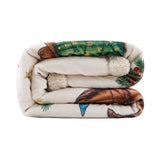 Western Christmas Campfire Sherpa Throw