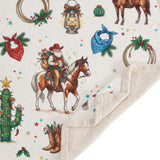 Western Christmas Campfire Sherpa Throw