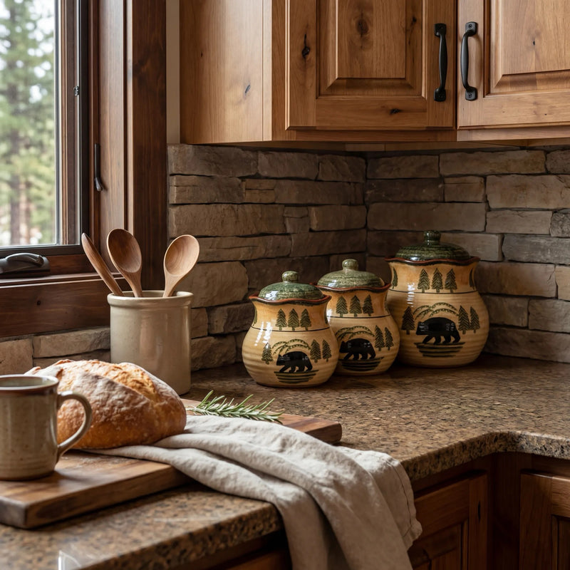Rustic Bear 3PC Canister Set