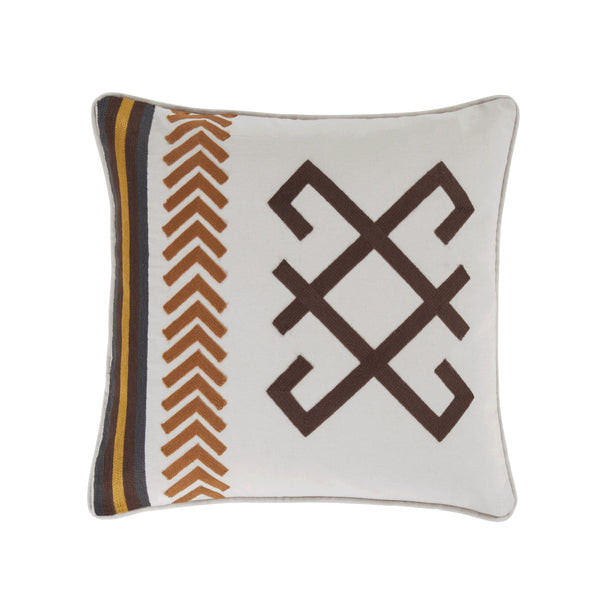 Toluca Canvas Embroidered Cotton Pillow
