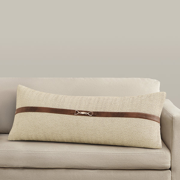 Herringbone Buckle Detailed Lumbar Pillow