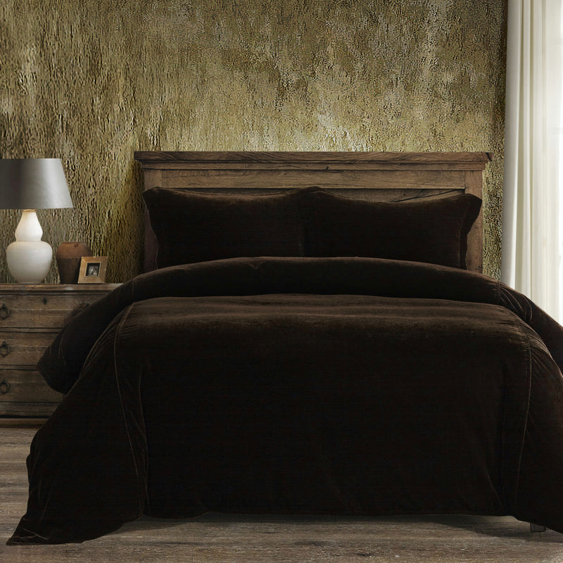 Stella Faux Silk Velvet Duvet Cover Set