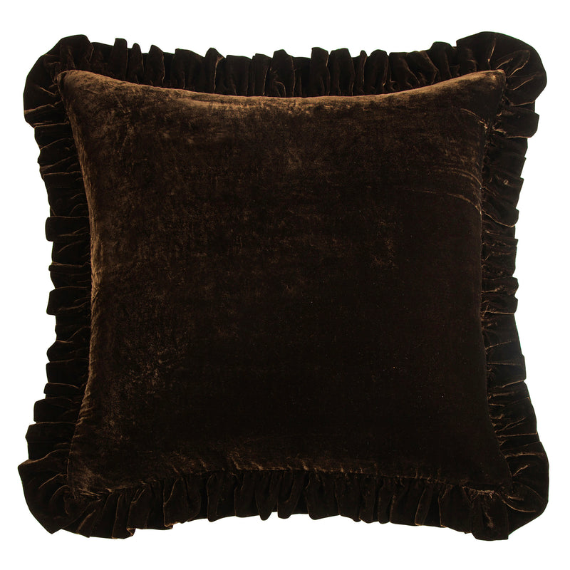 Stella Faux Silk Velvet Ruffled Euro Sham
