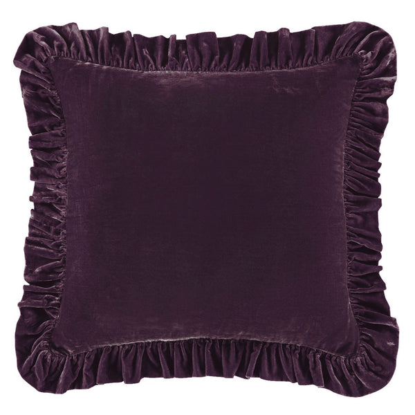 Stella Faux Silk Velvet Ruffled Euro Sham