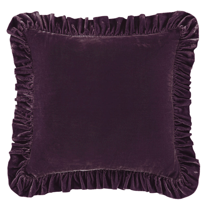 Stella Faux Silk Velvet Ruffled Euro Sham