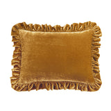 Stella Faux Silk Velvet Ruffled Oblong Pillow