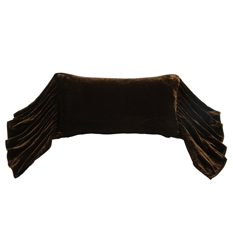 Stella Faux Silk Velvet Long Ruffled Pillow