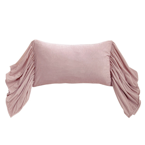 Stella Faux Silk Velvet Long Ruffled Pillow